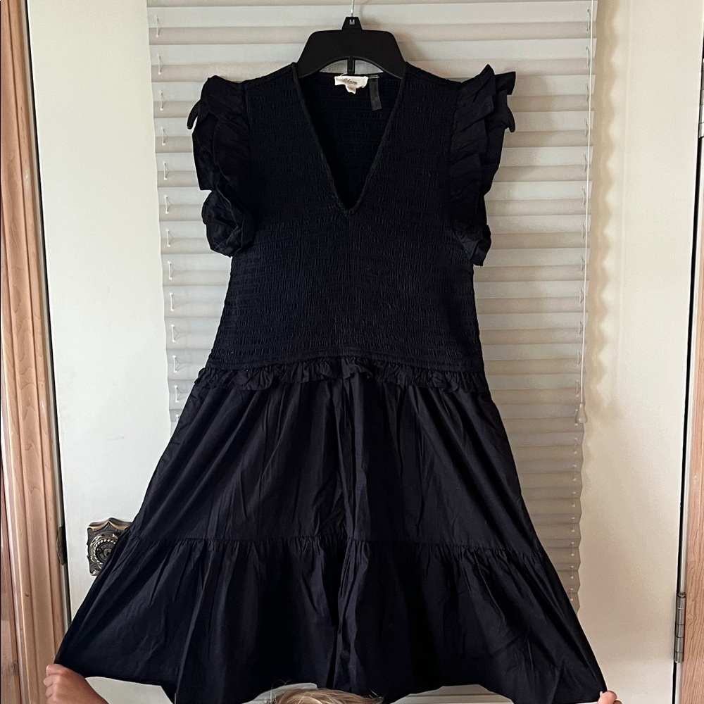 Elan Black Ruffle Sleeve Mini Dress